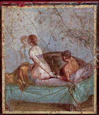 Scène érotique, Casa Cecilio Giocondo, Pompéi, musée archéologique de Naples en Italie