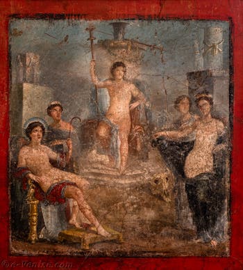 Fresque Stibadium Dionysiaque, Pompéi, Casa Gavius Rufus, Musée Archéologique de Naples