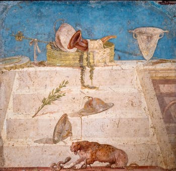 Fresque Symboles du culte de Dionysos, Pompéi, Praedia di Giulia Felice, Musée Archéologique de Naples