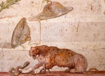 Fresque Symboles du culte de Dionysos, Pompéi, Praedia di Giulia Felice, Musée Archéologique de Naples