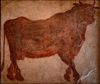 Fresque Taureau Apis, Pompei, Temple d'Isis, Sacrarium, Musée Archéologique de Naples