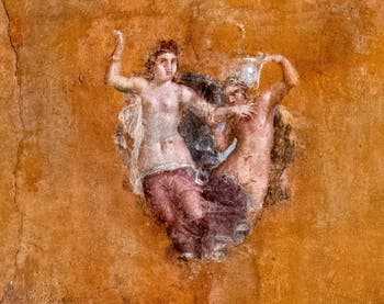 Fresque décorative et natures mortes, Pompéi, Praedia di Giulia Felice, Musée Archéologique de Naples