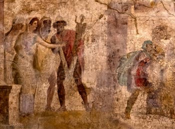 Fresque Ulysse vole le Palladium, Pompéi, II 6, Triclino, Musée Archéologique de Naples