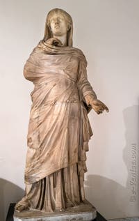La Pudeur, Tablinum de la Villa des Papyrus, Herculanum, musée archéologique de Naples en Italie