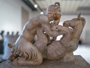 Le dieu Pan avec une chèvre, Herculanum, Villa dei Papiri, Cabinet érotique, Musée Archéologique de Naples