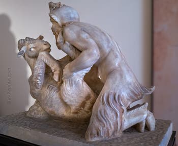 Le dieu Pan avec une chèvre, Herculanum, Villa dei Papiri, Cabinet érotique, Musée Archéologique de Naples