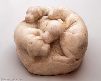 Quatre petits chiots endormis, Casa del Fauno, Pompéi, musée archéologique de Naples en Italie