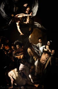Caravage, les sept œuvres de Miséricorde, Pio Monte della Misericordia à Naples en Italie