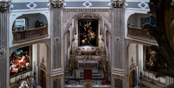 Caravage, les sept œuvres de Miséricorde, Pio Monte della Misericordia à Naples en Italie