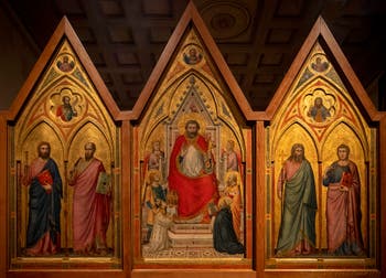 Giotto di Bondone, recto du Triptyque Stefaneschi, à la Pinacothèque du Musée du Vatican à Rome