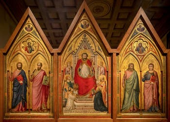 Giotto di Bondone, recto du Triptyque Stefaneschi, à la Pinacothèque du Musée du Vatican à Rome