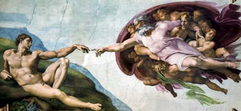 La fresque du plafond de la chapelle Sixtine par Michel-Ange au Vatican à Rome