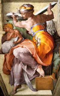La Sibylle de Lybie, plafond de la Chapelle Sixtine de Michel-Ange à Rome