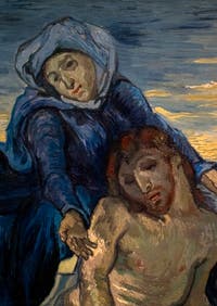 Vincent Van Gogh, détail de la Pietà, au musée d'art contemporain du Vatican à Rome