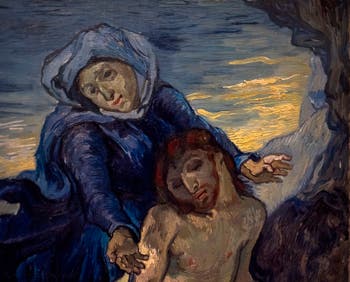 Vincent Van Gogh, détail de la Pietà, au musée d'art contemporain du Vatican à Rome