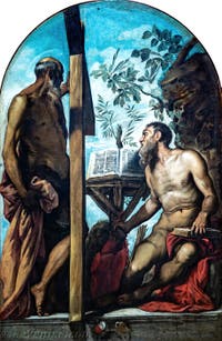 Le Tintoret, Saint Jérôme et saint André, aux Galeries de l'Accademia à Venise en Italie