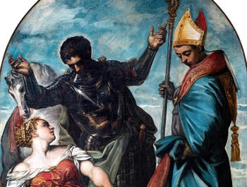Le Tintoret, saint Louis, saint Georges et la Princesse Sainte Marguerite d'Antioche, aux Galeries de l'Accademia à Venise en Italie