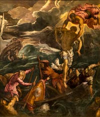 Tintoretto, St. Mark saves a Sarasin from shipwreck, at the Accademia Gallery in Venice.
