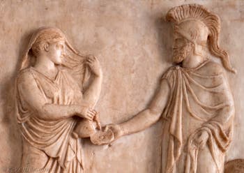 Aphrodite et Arès, Relief votif au musée archéologique de Venise en Italie