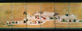 Paravent Japonais, Fête Estivale, musée d'Art Oriental Ca' Pesaro de Venise en Italie