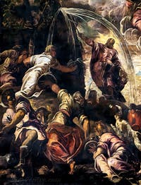 Le Tintoret, Moïse faisant jaillir l'eau du rocher, Scuola Grande San Rocco à Venise