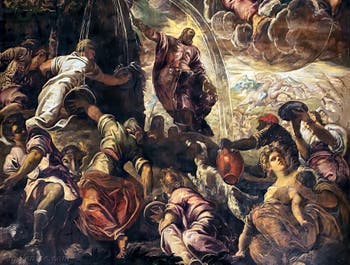 Tintoretto, Moses sprudelt Wasser aus dem Felsen, Scuola Grande San Rocco in Venedig