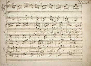 Livret manuscript de Vivaldi, Air Allegro pour Viole, il leone feroce che avvinto mai non si teme