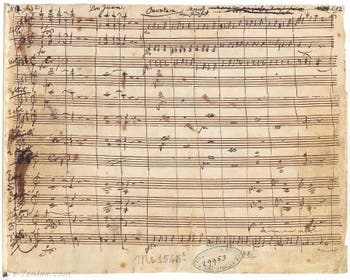Livret manuscript du Don Juan de Mozart