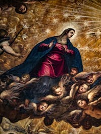 Le Paradis de Tintoret, la Vierge Marie, au Palais des Doges de Venise