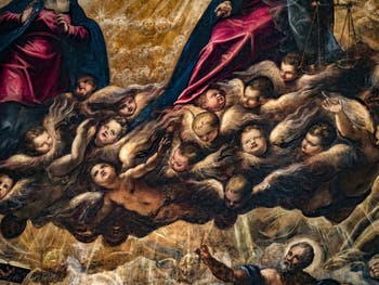 Tintorettos Paradies, die Cherubinischen Engel unter Christus, im Dogenpalast in Venedig