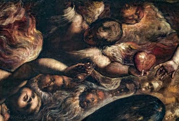 Le Paradis de Tintoret, anges Chérubins et cœur, au Palais des Doges de Venise