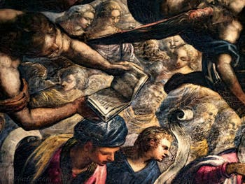 Le Paradis de Tintoret, les anges Chérubins et Séraphins ainsi que le Roi Salomon, au Palais des Doges de Venise