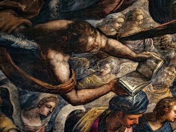 Tintorettos Paradies, die Engel Cherubim und Seraphim und König Salomon, im Dogenpalast in Venedig