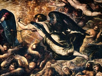 L'Archange Michel dans le Paradis du Tintoret au Palais des Doges de Venise
