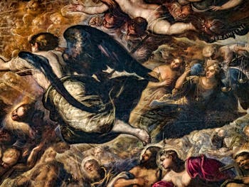 Le Paradis de Tintoret, l'Archange Michel, au Palais des Doges de Venise