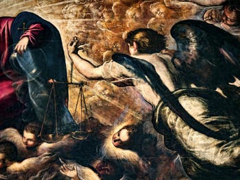 Der Erzengel Michael in Tintorettos Paradies im Dogenpalast von Venedig