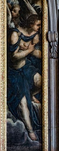 Tintorettos Paradies, Engel auf der linken Seite des Bildes, im Dogenpalast in Venedig