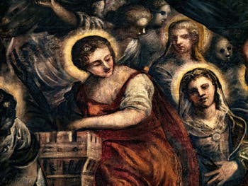 sainte Barbe dans le Paradis de Tintoret au Palais des Doges de Venise