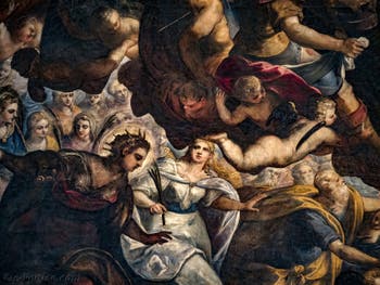 Tintorettos Paradies, die heilige Justina und die heilige Lucia von Syrakus, im Dogenpalast in Venedig