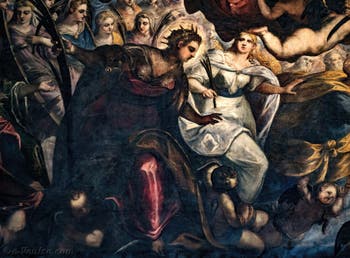 Le Paradis de Tintoret, sainte Justine et sainte Lucie au Palais des Doges de Venise