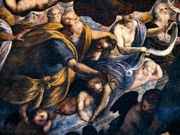 Abraham et Isaac dans le Paradis de Tintoret au Palais des Doges de Venise