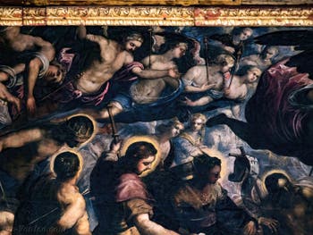 Le Paradis de Tintoret, Saint Louis, saint Sébastien et saint Roch, au Palais des Doges de Venise