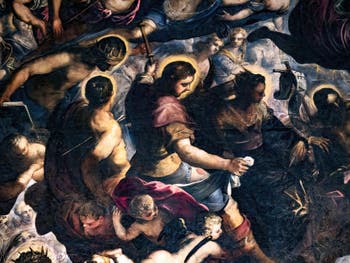 Le Paradis de Tintoret, Saint Louis, sainte Hélène, saint Sébastien et saint Roch, au Palais des Doges de Venise
