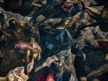 Tintorettos Paradies, Johannes der Täufer, Moses und König David, im Dogenpalast in Venedig