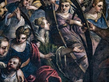 Le Paradis de Tintoret, sainte Catherine d'Alexandrie et sa roue brisée, au Palais des Doges de Venise