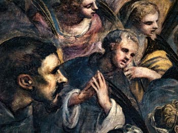 Le Paradis de Tintoret, Saint-Franois d'Assise et les martyrs, au Palais des Doges de Venise