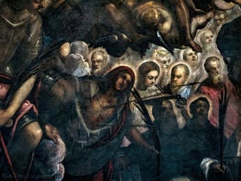 Le Paradis de Tintoret, sainte Ursule entourée de flèches, au Palais des Doges de Venise
