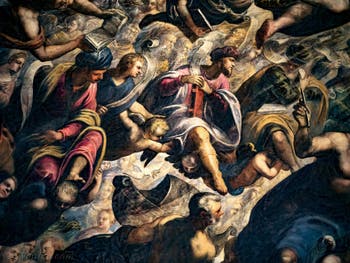 Le Paradis de Tintoret, le roi Salomon, Isaie, Amos et Noé, au Palais des Doges de Venise