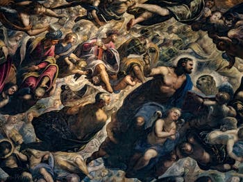 Tintorettos Paradies, König Salomon, die Propheten Jesaja und Amos, Noah, St. Markus, im Dogenpalast von Venedig