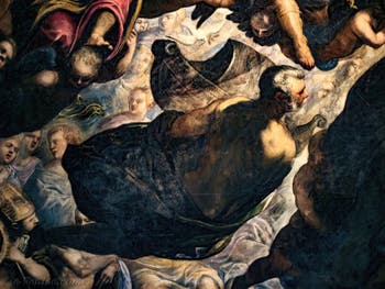Le Paradis de Tintoret, Noé portant son arche, au Palais des Doges de Venise